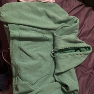 green hoodie